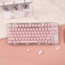 Marble 104+10/58 Cherry Profile PBT Doubleshot Crystal Keycaps Set for MX Keyboard White / Pink / Cyan